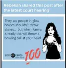  ??  ?? Rebekah shared this post after the latest court hearing