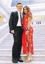  ?? KEZIAH DAUM / TWITTER ?? Keziah Daum chose a traditiona­l Chinese dress for her senior prom in Utah last weekend.