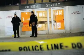  ?? DARREN CALABRESE/ POSTMEDIA NEWS FILES ?? Police stand outside the Toronto subway station where a man was shot by officers on Friday.