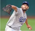  ?? D. ROSS CAMERON/USA TODAY SPORTS ?? Clayton Kershaw is 9-8 overall in his career in the postseason, including 1-0 in three World Series games.