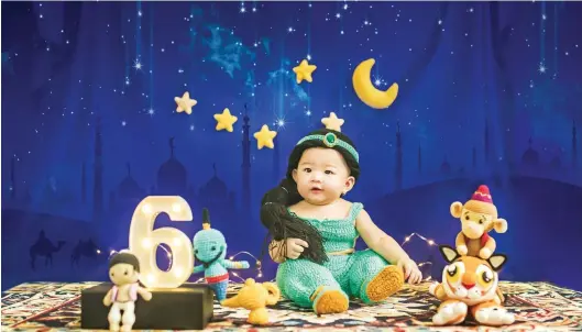  ?? MARGENIE MG FOR JAWA POS ?? DISNEY PRINCESS: Clara Mrianne Surya yang genap berusia setahun selalu difoto sang mama setiap tanggal 15 per bulan.