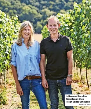  ?? Alexander Rhind ?? Ben and Caroline Goulden at their Teign Valley vineyard