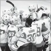  ?? Marcio Jose Sanchez Associated Press ?? GOLDEN KNIGHTS players celebrate their 3-0 win over San Jose during Game 6 of second-round series.