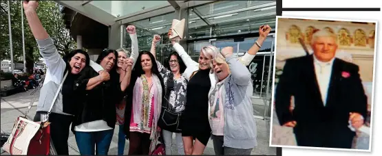  ??  ?? Justice: The seven sisters celebrate outside court yesterday after James O’Reilly, above, is jailed