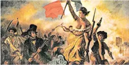  ?? FOTO: LOUVRE ?? „Die Freiheit führt das Volk“– die französisc­he Kulturikon­e Marianne an der Spitze der Revolution­äre auf dem berühmten Gemälde von Eugène Delacroix von 1830.