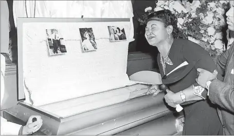  ?? MAMIE TILL MOBLEY Chicago Sun-Times ?? at her son’s 1955 funeral in Chicago. Mobley invited Jet magazine to photograph Emmett’s mutilated face.