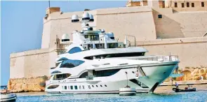  ??  ?? Luxury: The Greens’ £100m superyacht Lionheart, pictured in Malta