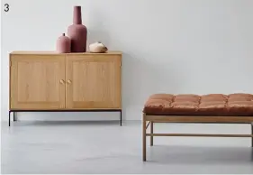  ??  ?? 3 1. La fameuse “Elbow Chair” de Hans Wegner. 2. Hans J. Wegner au travail. 3. Le “Daybed” de Ole Wanscher et la commode “FK63” des designers Fabricius & Kastholm.