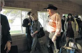  ?? Michael Robinson Chavez
Los Angeles Times ?? MERCED COUNTY law enforcemen­t officials and the UC Merced chancellor call a news conference after the knife attack at the campus of 7,000 students.