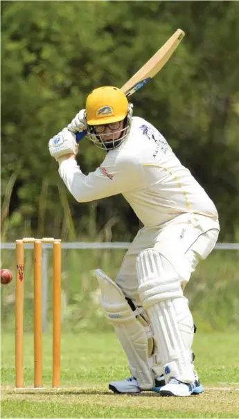  ?? Photo: Cordell Richardson ?? ON THE RUN: Blake Anderson swings the willow for the Northern Brothers Diggers in a Harding-Madsen Shield fixture.