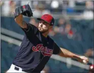  ?? ROSS D. FRANKLIN — THE ASSOCIATED PRESS ?? Indians pitcher Ryan Merritt throws against the Reds on Feb. 25 in Goodyear, Ariz.