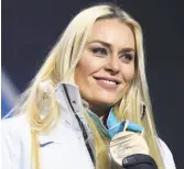  ?? Javier Soriano / AFP / Getty Images ?? Lindsey Vonn, 33, became the oldest skier to win an Olympic medal.