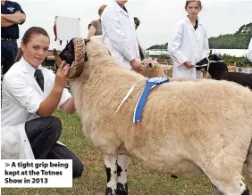  ?? ?? > A tight grip being kept at the Totnes Show in 2013