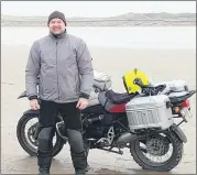  ?? ?? Patrick Nordstrom on his motorbike journey earlier this month. (Pic: Blackwater Castle website)