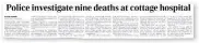  ??  ?? The Sunday Telegraph was praised by the panel for being among the first to report on unexplaine­d deaths at the hospital in 2001