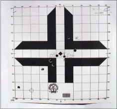  ??  ?? The cross-wire target that was used for the test.