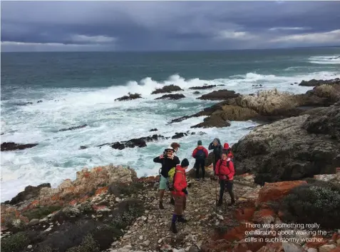  ??  ?? There was something really exhilarati­ng about walking the cliffs in such stormy weather.