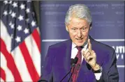  ?? AP ?? Former President Bill Clinton speaks at Georgetown University onNov. 6. Conservati­ve news outlets have revived years-old charges of sexual misconduct.