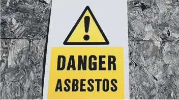  ??  ?? Asbestos related deaths were on the rise in 2015-19