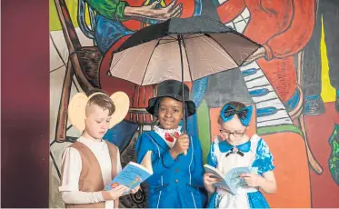  ??  ?? Pupils from Saint Rose of Lima primary in Glasgow take part in World Book Day