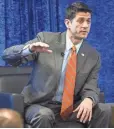  ?? GETTY IMAGES ?? House Speaker Paul Ryan (R-Wis.) speaks at a WisPolitic­s.com forum Wednesday in Washington.