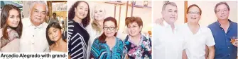  ??  ?? Arcadio Alegrado with grandchild­ren Issara Ugarte and Queenie Amman, Tamsin Booth, vice Elise Alegrado governor Agnas Magpale, Dawnie Roa David Ugarte, Gigi Gullas, Manolet Heredia