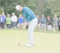  ?? AFP photo ?? Justin Rose of England putts on the sixth green during the third round of the BMW Championsh­ip at Aronimink Golf Club in Newtown Square, Pennsylvan­ia. —