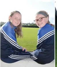  ??  ?? Ellen O’Connor and Mollie Herlihy cheered on Knocknagre­e in the Duhallow JAFC Final in Kanturk. All pictures by John Tarrant