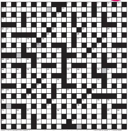  ??  ?? FOR A CHANCE TO WIN £750: Solve crossword to reveal the word reading down the shaded boxes. HOW TO ENTER: Call 0901 293 6231 and leave six-letter answer and details, or TEXT 65700 with the word XWORD, your answer and name. Texts and calls cost £1 plus standard network charges. One winner chosen from all correct entries received between 00.01 today (Saturday) and 23.59 tomorrow (Sunday). UK residents aged 18+, excl NI. Full terms apply, see Page 48. NEED A CLUE? Text HINT to 65700 for six answers, or call 0901 293 6235. Texts and calls cost £1 plus standard network charges. Today’s clues available from 00.01 Saturday to 23.30 on Sunday.