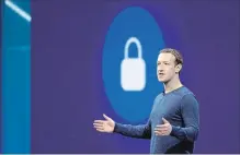  ?? MARCIO JOSE SANCHEZ THE ASSOCIATED PRESS ?? Facebook CEO Mark Zuckerberg says the company doesn’t know who is behind the attacks or where they’re based. Anyone having trouble logging on should visit the site’s help centre.