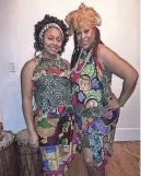  ?? PROVIDED BY AFUA KOUYATE ?? Nailah Bulley, 32, and her mother Afua Kouyate, 65, pose in traditiona­l West African clothing. The duo will work in an apprentice­ship program to study, perform and preserve West African dance.