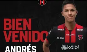  ?? CORTESÍA ?? Andrés Gómez fue anunciado como fichaje manudo este miércoles.