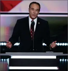  ?? John Taggart/Bloomberg ?? U.S. Rep. Chris Collins, a Republican from New York, speaks during the Republican National Convention in Cleveland, Ohio, on July 19, 2016.