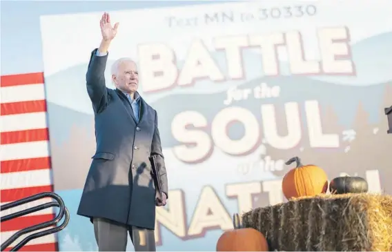  ??  ?? Joe Biden durante un acto en Saint Paul City, Minnesota, el 30 de octubre.