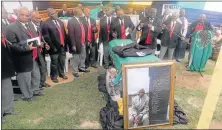  ?? Picture: SIKHO NTSHOBANE ?? CELEBRATED: PAC veteran and Poqo cadre Pumelele Nkwenkwe Gaqa, 75, was lauded a hero at his funeral in Mputi village on Saturday