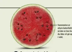  ??  ?? Vannmelon er uhyre kalorifatt­ig, så den er bra hvis du ikke vil gå opp i vekt.