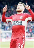  ?? ?? THANKS: Middlesbro­ugh’s Aaron Connolly celebrates his goal