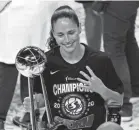  ?? AP FILE ?? Sue Bird won four WNBA titles with the Seattle Storm after winning two NCAA titles with UConn.