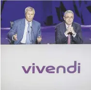  ?? Ansa ?? Sotto tiro Vincent Bolloré e l’ad di Vivendi (e presidente di Tim) Arnaud de Puyfontain­e