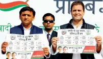  ?? Reuters file ?? By teaming up with Rahul Gandhi of Congress — another fortysomet­hing politician — Akhilesh hopes to prevail in the threecorne­red contest with the BJP and the BSP. —