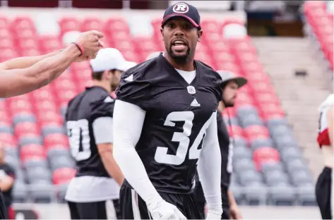  ?? ERROL MCGIHON/FILES ?? Kyries Hebert says the Redblacks will need a “collective” effort from their defence to stop the high-scoring Ticats.