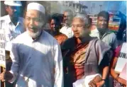  ??  ?? Social activist Medha Patkar seen leading the agitation against the Hyderabad Metro Rail project in 2012.