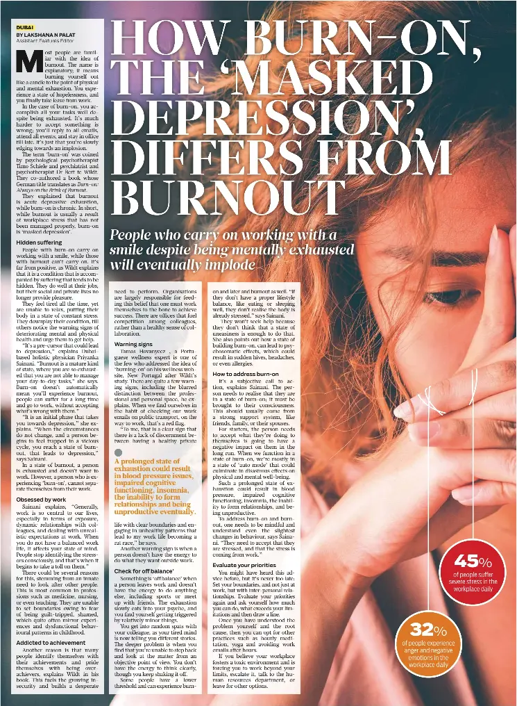 HOW BURN-ON, THE ‘MASKED DEPRESSION’, DIFFERS FROM BURNOUT - PressReader