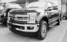  ?? ALAN DIAZ THE ASSOCIATED PRESS ?? A 2017 Ford F-250 Lariat FX4. Pickups and high-end SUVs are targetted by thieves, according to the Insurance Bureau of Canada.