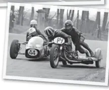  ??  ?? Lower right: “What the hell is that?” Roy being challenged at Cadwell by the Scitsu of John Worthingto­n and Tony Dawson.