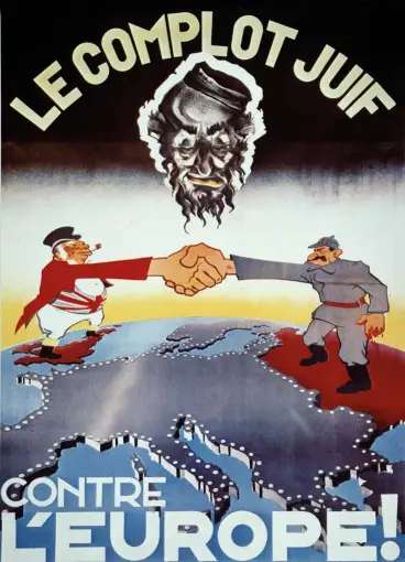  ??  ?? “¡el complot judío contra europa!”, póster de los años cuarenta en la Francia ocupada.