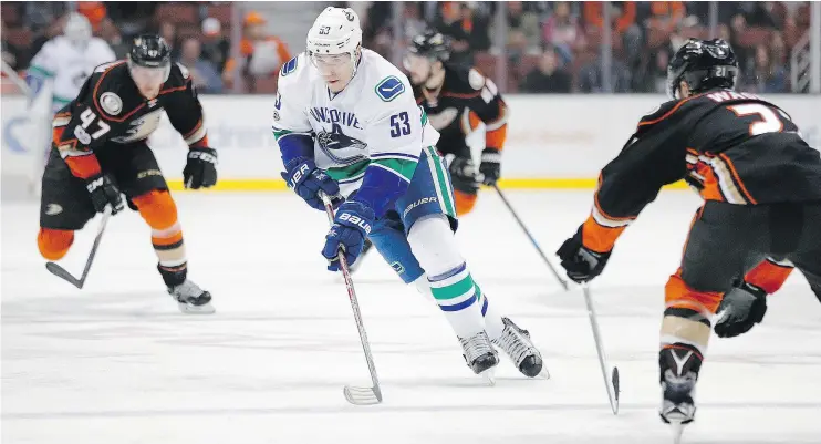  ?? — THE ASSOCIATED PRESS FILES ?? Vancouver Canucks’ Bo Horvat is being asked to shoulder a bigger load as the season winds down and the team begins to think about the future.