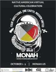  ?? (Courtesy Image/MONAH) ?? The logo for this year’s Native American Cultural Celebratio­n: “Four Directions. One Earth. Mission United,” which begins today at the Museum of Native American History in Bentonvill­e, was created by award-winning contempora­ry visual artist and filmmaker Steven Paul Judd (Kiowa/ Choctaw) of Oklahoma City.