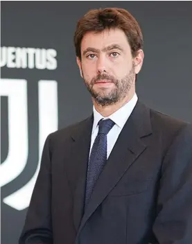  ??  ?? Juventus chairman Andrea Agnelli