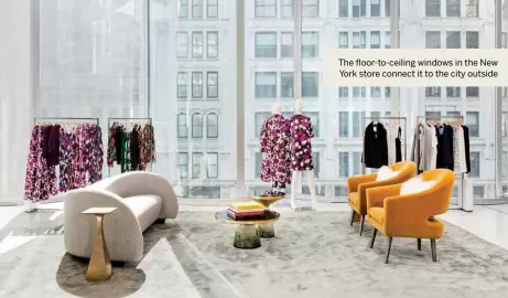  ??  ?? The floor-to-ceiling windows in the New York store connect it to the city outside